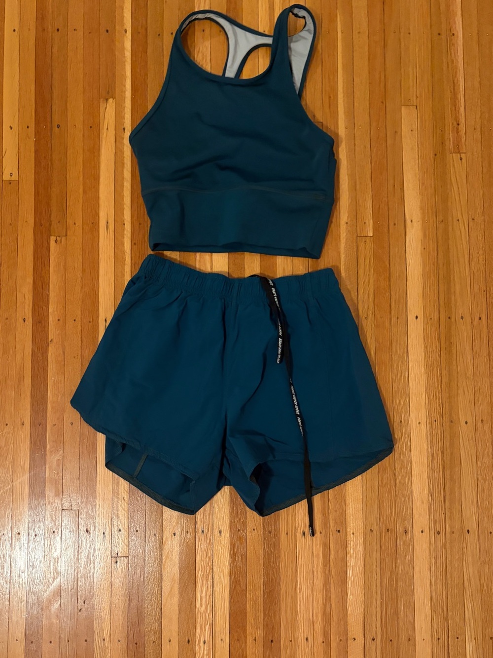 Jolyn Clothing Teal Athletic Crop Top & Shorts Set